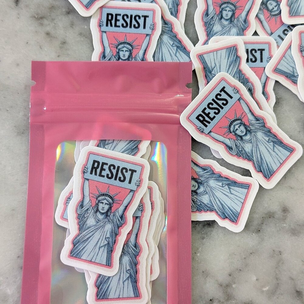 25-Pack RESIST Stickers – 1" Vinyl Waterproof Mini Stickers | Statue of Liberty